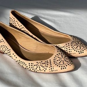 Coach Rory Studded Flats Blush Pink Leather Sz 6